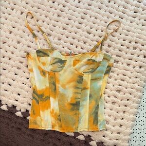 PrettyLittleThing Yellow and Orange Bustier Camisole